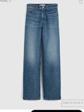 Madewell The Perfect Vintage Wide-Leg Jean Harvey Wash Size 32 Tall NWT $ 148